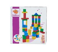 Eichhorn 50 Colourful Wooden Building Blocks, FSC 100% Certified Beech Wood, Motor Skills Toy, Suitable for Children from 1 Year