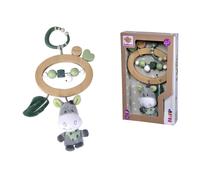 Eichhorn - Baby Hipp Collection - Mobile with Hanging Ring for Travelling, Includes Plush Donkey with Rattle Function, 100% FSC Certified Beech Wood, Suitable for Children from 1 Year