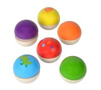 Eichhorn Chime Balls - 6 Colourful Wooden Balls with Sound Making Different Sounds for Children and Babies from 12 Months Wooden Toys