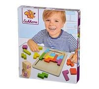 Eichhorn - Colourful Shape Game, Skill Game with 20 Stones in 5 Shapes, 21 Pieces, 18 x 15 cm, for 1 Player, Made of Wood, from 4 Years