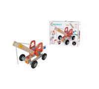 Eichhorn Construct 72 Piece Crane Trolley with Swivel Wheels and Mobile Crane Arms to Encourage Technical Understanding and Motor Skills, FSC Certified Wood, Ages 3 Years and Up