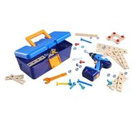 Eichhorn Construct Tool Box - 65 Piece Construction Toy with Drill, Screws, Bits and Components, Combinable with All Sets, FSC Certified Wood, Ages 3+