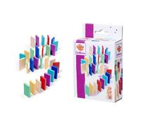 Eichhorn Games Domino Rally Coloured Stones for Standing, Handy Wooden Stones Ideal for Small Children's Hands, 28 Pieces, from 2 Years