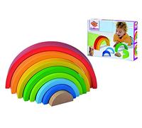 Eichhorn - Rainbow Sorting and Stacking Toy in Colourful Colours, 8 Pieces, 17.5 cm Long, Birch Wood, from 1 Year