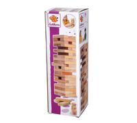 Eichhorn 100002466 Stacking Game, Skill Game for the Whole Family, Balance Tower Made of Untreated Wood, Wobble Tower 54 Pieces, Suitable from 5 Years