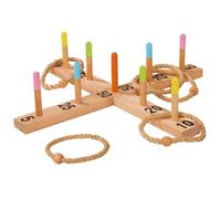 Eichhorn Wooden Ring Toss Toy - Rope Quoits for Outdoor Play