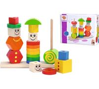 Eichhorn Wooden Stacking Puzzle Figures Kids Toy 20 Pieces & 3 Pegs - 100073422