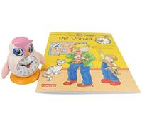 Eichmüller Children's Alarm Clock Owl Pink Analogue Alarm Clock with Alarm Snooze and Light with Conni Book Time Learning Time