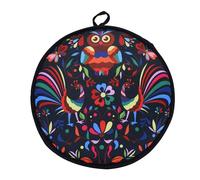 Eichzer 12 Inch Tortilla Warmer, Insulated Cloth Pouch for Tortillas, Tacos, Naan, and Pizza Rolls, Microwavable Fabric Bag Keeps Food Warm for One Hour (Lucky Birds, Black)