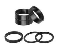 EICKMO 6 PCS 1 1/8" Headset Spacers, 28.6 mm Aluminium Alloy Steering Tube Spacers for MTB Road Bikes, Bike Stem Spacers 2/3/5/10 mm Lightweight Black Cycling Components