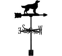 EICOFF Animal Weathervane Stainless Steel Dog Wind Vane Farm Scene Garden Deco Accessories Weather Vane Direction Indicator Measuring Instrument Roof Installation,Flat Coated Retriever