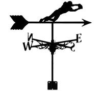 EICOFF Classic Rugby Weathervane Retro Black Wind Vane Anti-uv Spray Paint Metal Wind Direction Indicator for Garage Cupola Barn Garden Patio Farm Decorate