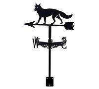 EICOFF Decorative Wind Vane, Fox Weathervane Cast Iron Weather Vane Garden Metal Decorations Wind Direction Indicator with Roof Mount for Outdoor Roof Farm Yard