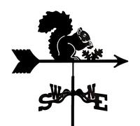 EICOFF Decorative Wind Vane, Weathervane Stainless Steel Squirrel Weather Vane Garden Wind Direction Indicator with Roof Mount, Metal Decorations for Outdoor Roof Farm Yard