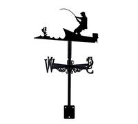 EICOFF Exquisite Metal Weather Vane Ornament Creative Fishing Weather Vanes for Roof Weathervane Outdoor Gardens Carpentry Wind Direction Indicator Iron Art Patio Lawns for Cupolas Farm Sheds Yard