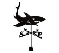 EICOFF Exquisite Metal Weather Vane Ornament Metal Weather Vane Black Shark Weathervane with Roof Mount, Wind Direction Indicator Decorations Gift for Outdoor Roof Farm Yard Garden