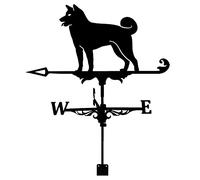EICOFF Exquisite Metal Weather Vane Ornament Windblown Weather Vane Akita Dog Weathervane Metal Weathervane with Wind Direction Indicator, Metal Bracket Windblown for Outdoor Farm Yard Garden