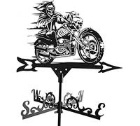 EICOFF Garden Wrought Iron Garden Wrought Iron Weathervane for Gardens for Roofs,Skull Motorcycle Garden Wrought Iron Garden Wrought Iron Weathervane for Garden,Outdoor Wind Direction Ind