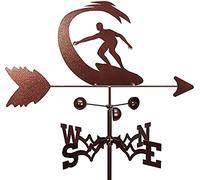 EICOFF Iron Weathervane Surfer Metal Garden Wrought Iron Weathervane for Garden Stainless Steel Garden Wrought Iron Weathervane for Gardens With Roof Mount Iron Weathervane Garden Decorat