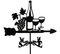 EICOFF Metal Weather Vane Ornament Wine Bottle Garden Weathervane, Wind Direction Indicator with Anti-Rust Coating for Garden Farm Decor, Cast Iron Courtyard Wind Vane