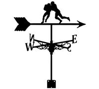 EICOFF Metal Weathervane Rugby Silhouette Wind Vane Black Retro Wind Direction Indicator for Garden Patio Farm Barn Garages Fences Outdoor Gazebo Decoration
