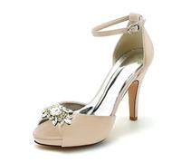 EICOFF Platform Wedding Shoes for Bride Women High Heels Champagne