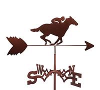 EICOFF Race Horse Weather Vane with Animal Silhouette Roof Mount Wind Direction Indicator Ttainless Steel Weathervane Outdoor Farm Scene Garden Stake Weather Vane Measuring Tool
