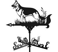 EICOFF Roofs Decor Dog Weather Vane, Iron Art Garden Ornaments Outdoor, Wind Vane for House Garage Cupola Barn Or Pavilion, German Shepherd Weathervane