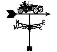 EICOFF Rooftop Install Weathervane Retro Car Silhouette Wind Vane Classic Black Metal Wind Direction Indicator for Garden Decoration and Yard Decoration