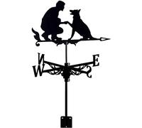 EICOFF Weather Vane Man and dog Sculptures Garden Weathervane Wind Vane With Anti Rust Coating Garden Yard Decorative Wind Direction Indicator
