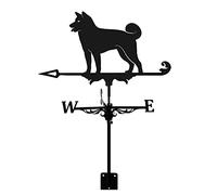 EICOFF Weathervane Stainless Steel Weather Vane With Wind direction indicator Measuring Tool Outdoor Metal Bracket Wind Direction Indicator Garden Courtyard Decoration (Akita Inu