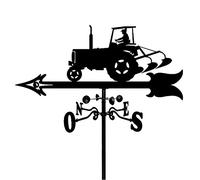 EICOFF Weathervane, Weather Vane,Weathervane Farm Tractor Ornament Weathercock Wind Direction Indicator Scene Garden Weather Vane Measuring Tools Outdoor Sheds Iron Yard Roof Barns Decoration