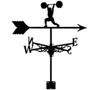 EICOFF Weightlifting Silhouette Weathervane Metal Wind Vane Black Spray Paint Wind Direction Indicator for Garden Patio Farm Barn Garage Fence Gazebo Outdoor Decorate