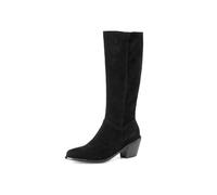EICOFF Women's Knee High Boots Kitten Low Heel Round Toe Chunky Block Heels Suede Boot Autumn Weather Winter for Party Evening Daily,Black,7.5 UK