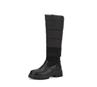 EICOFF Womens Over The Knee Boots Quilted Round Toed Pull On Chunky Heel Snow Boots Fur Lined Non Slip for Daily Road Exit Winter,Black,5 UK