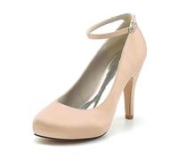 EICOFF Women's Platform High Heels Closed Toe Pumps Champagne