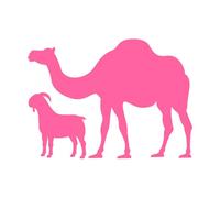 eid al adha Sacrifice Animal Silhouette Goat and Camel Silhouette Wall Stickers 36x49.5cm Equipped with Transfer Film kit Pink