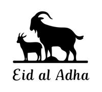 eid al adha Silhouette Logos Featuring Islamic sacrificial Animals Vinyl Wall Stickers 67.2x74.4cm Can Modify and add Information Black