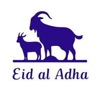 eid al adha Silhouette Logos Featuring Islamic sacrificial Animals Wall Stickers 54.6x60.5cm Store Decoration DarkBlue