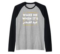 Eid Al-Fitr 2026 Shirt - Wake Me When It's Eid Al Fitr Raglan Baseball Tee