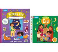 Eid Celebration Collection (Happy Eid & Busy Eid) Illustrated 2 Books Set (Happy Eid Sticker Activity Book & Busy Eid: A Push, Pull, Slide Board Book)