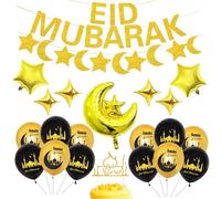Eid Decorations Eid Mubarak Decorations for Home Eid Mubarak Banner Moon Stars Balloon Ramadan Decorations Sets for Muslim Islamic Party Supplies