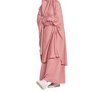 Eid Dresses for Women, Abaya for Women Kaftan Plus Size Muslim Dresses UK Prayer Clothes Umrah Outfit Ramadan One Piece Modest Dress Moroccan Praying Ladies Jilbabs Abayas Eid, Praying Abaya Pink