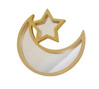 Eid Festival Table Decoration Decorative Serving Tray For Dessert Pastries Cakes Traditional Holiday Fruit Display Plate Moon And Star Tray