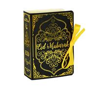 EID Gift Boxes, Eid Mubarak Favor Boxes Ramadan Treat Box Candy Box with Golden Ribbon Party Decor 12PCS Black, Treat