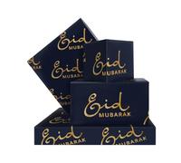 Eid Gift Wrapping Paper Ramadan Wrapping Paper, 4 Sheets "Eid Mubarak" Lettering - Printed Folded Flat Art Wrap for Muslim Arabic Islamic Holiday Party Celebration - Women Men DIY Craft 19.7 x 27.6
