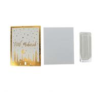 Eid Money Gift Cards, 5 Pack Middle Eastern Mosque Design Paper Cards with Plastic Sleeves,for Cash Gifts and Ramadan Celebrations (Style B)