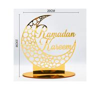 EID Mubarak Acrylic Ornament Ramadan Decoration For Home Islamic Muslim Party Golden Moon Decor Abaya AL Adha Kareem EID