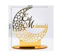 EID Mubarak Acrylic Ornament Ramadan Decoration For Home Islamic Muslim Party Golden Moon Decor EID Abaya AL Adha Kareem