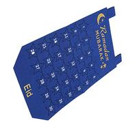 Eid Mubarak Advent Calendar Hanging Fabric Countdown Date Display Ramadan DecorationBlue (Blue)